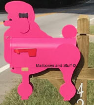 fuschia poodle mailbox