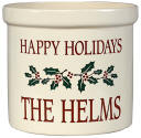 Happy Holidays Personalized Crock