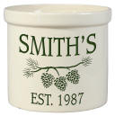 pine bough personalized crock with name and date