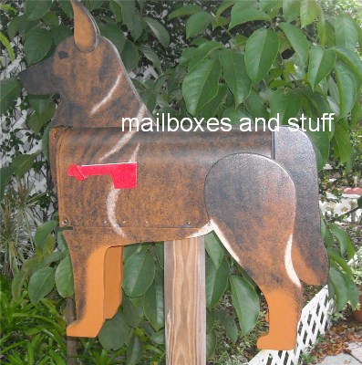 German Shepherd Mailbox sable and black