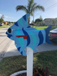 Blues Striped Fish mailbox