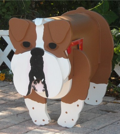 Bulldog Mailbox , custom mailbox shaped like a bulldog .. custom paint available for your bulldog mailbox, dog mailboxes