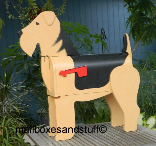 Custom painted Airedale Mailbox dog mailbox, dog mailboxes