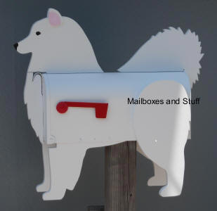 American Eskimo Dog Mailbox, dog mailboxes