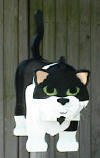 custom painted cat mailboxes, great gift idea! This cute cat mailbox was painted to look like Boots
