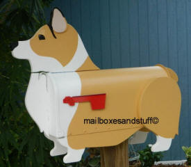 custom painted corgi mailbox