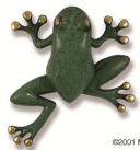 Green patina Polished brass frog door knocker