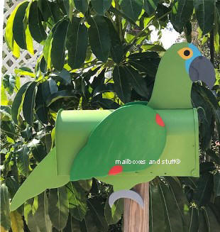 Green Parrot Mailbox