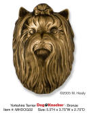 Yorkshire Terrier Dog Head Door Knocker Bronze