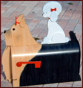 Custom design Yorkie and Poodle mailbox