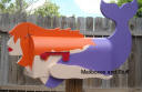 red  head mermaid mailbox with purple suit ©