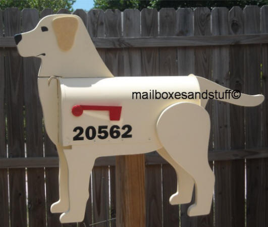 Labrador Retriever mailbox, Yellow Lab, dog mailboxes
