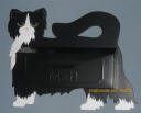 Tuxedo Black and White Fluffy cat wall mount mailbox
