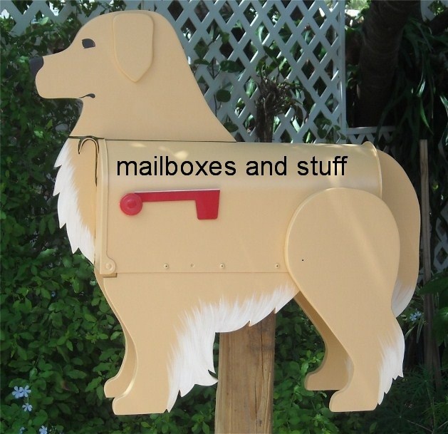 Golden Retriever mailbox, dog mailboxes