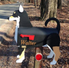 custom made  mixed breed dog mailbox